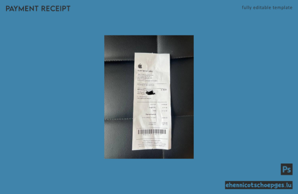 Beispiel für einen Zahlungsscheck von Apple